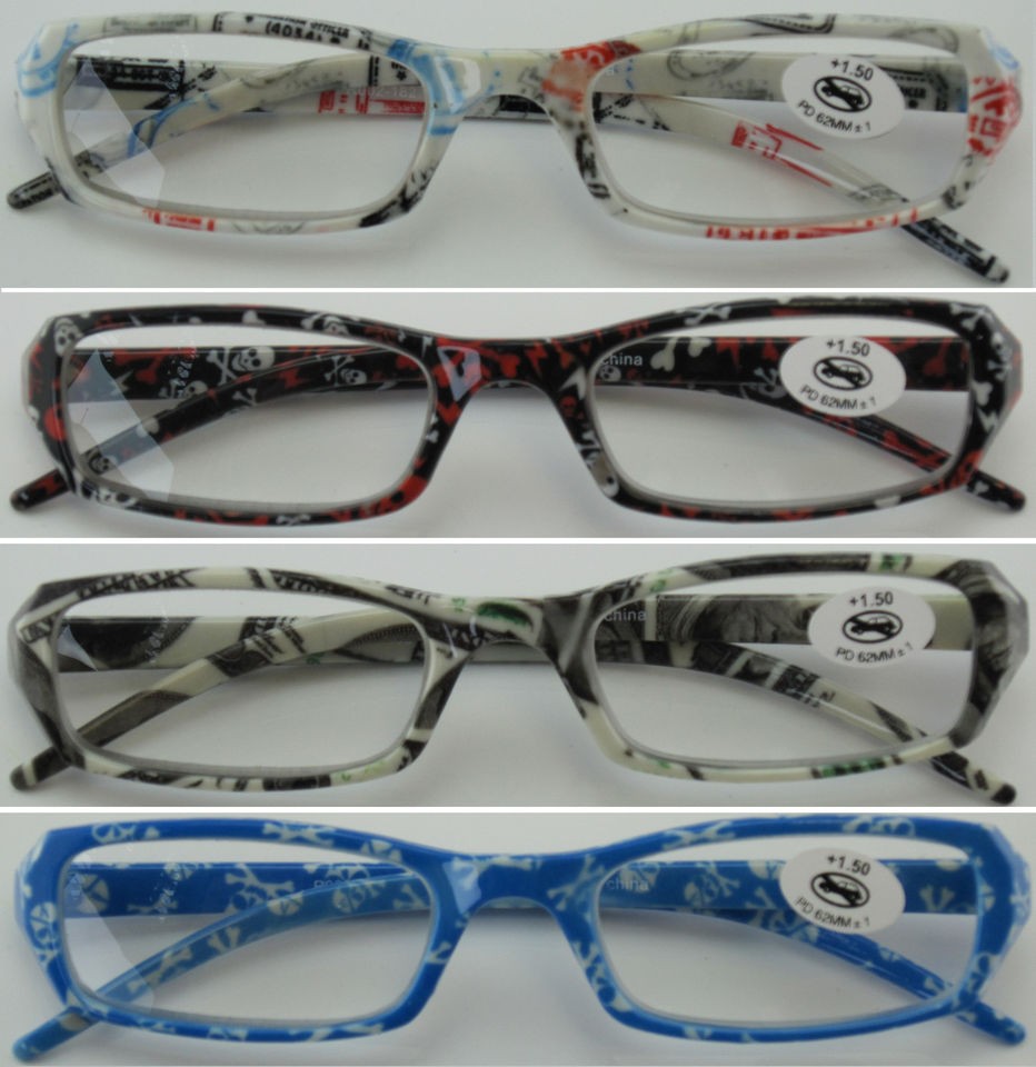 R182) Designed Pattern Plastic Reading Glasses/+1.00+​1.50+2.0+2.50 