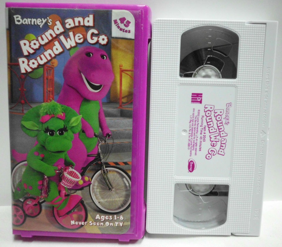 Barney Round and Round We Go VHS Video Tape Childrens Movie Dinosaur 