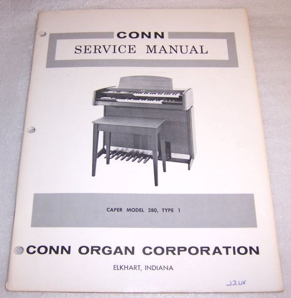 CONN MODEL 280 TYPE 1 ORGAN SERVICE MANUAL