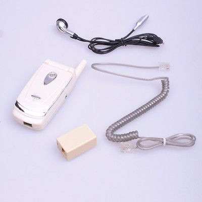 Handsfree Mini Home Corded Land Line Flip Phone Headset Microphone