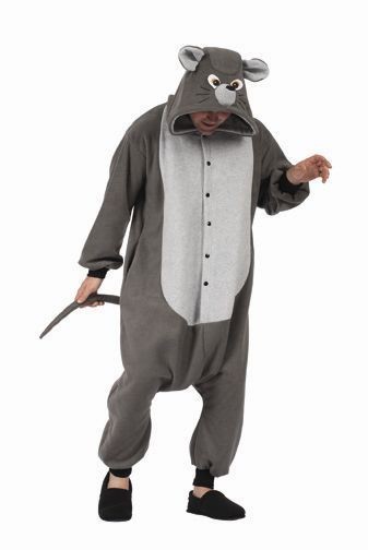 GREY GIANT MOUSE RAT ADULT COSTUME ANIMAL PAJAMAS COSTUMES JUMPSUIT