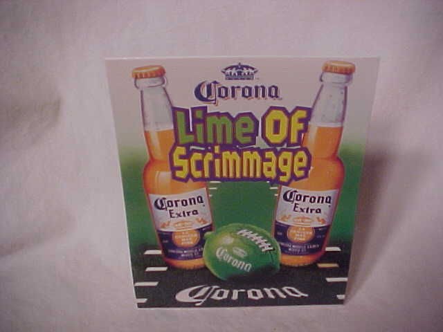 CORONA BEER LIME OF SCRIMMAGE TABLE TENT