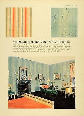 1930 Print Master Bedroom Swatch Pattern Furniture House Biedermeier 