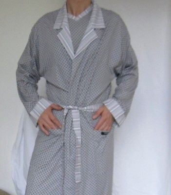 Hom Mens Voyage Cotton Bath Robe Dressing Gown M