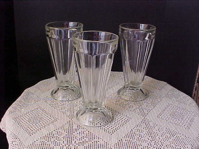 Sundae Glasses Three Tall Ice Cream or Milk Shake Glasses 7 Tall FREE 