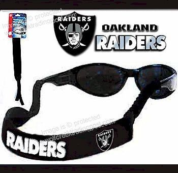   RAIDERS STRAP for SUNGLASSES or READING GLASSES   NFL CROAKIES SALE