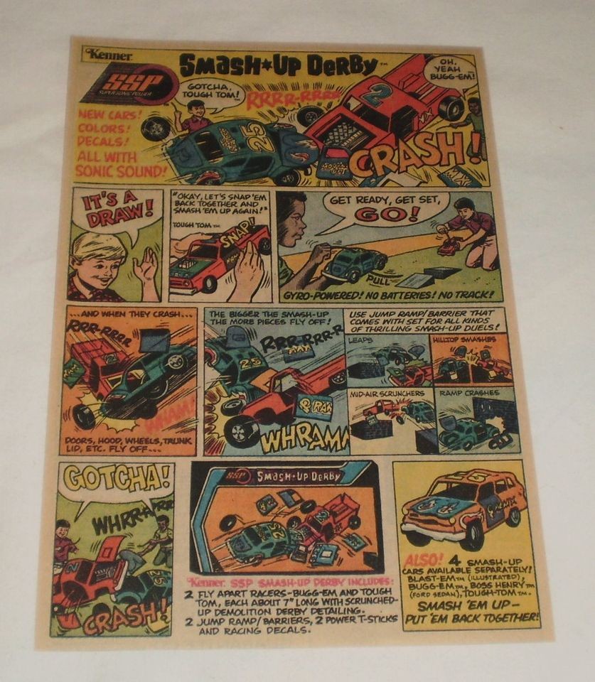 1973 SSP Kenner SMASH UP DERBY ad page ~ GOTCHA TOUGH TOM