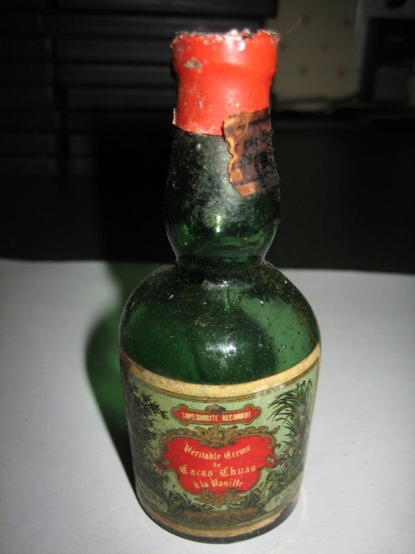 Vintage Creme de Cacao Chuao Miniature Liquor Bottle