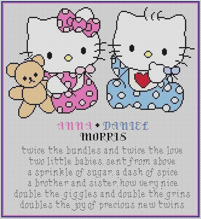 hello kitty cross stitch pattern in Characters