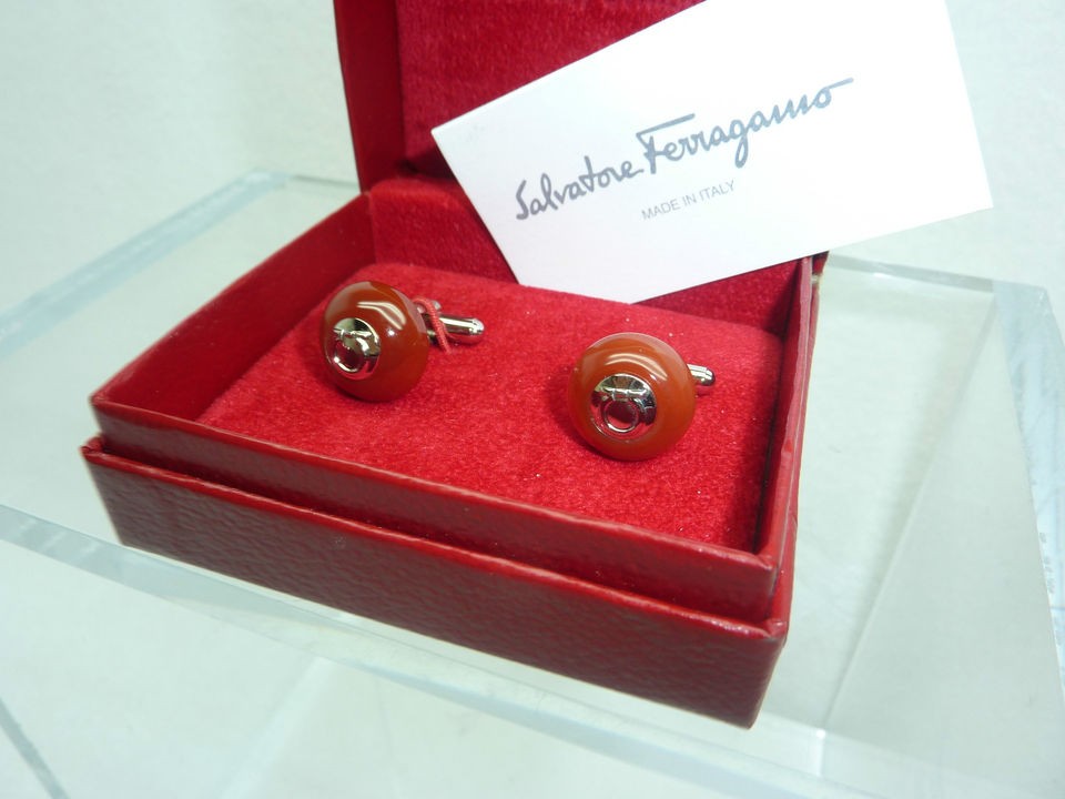 Salvatore Ferragamo Signature Gem Mignon Classic Cufflinks NIB