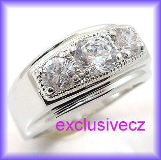 Carat~~~Size 10~~~White Gold Plated 18K GP CZ Wedding Band ***MAN Ring 