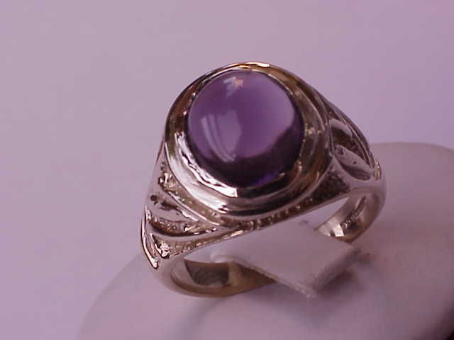   Victorian Mens 10k YG ring Huge Genuine Amethyst , 10gr, 1900s