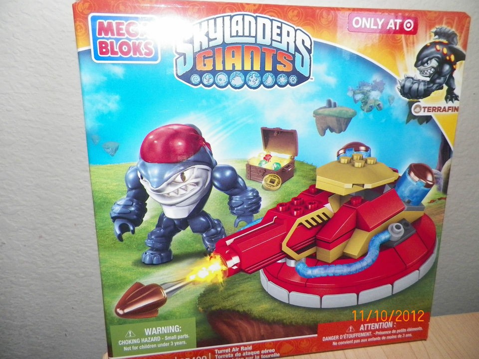 Mega Bloks 95409 Skylanders Giants Turret Air Raid TERRAFIN Shark 70PC 