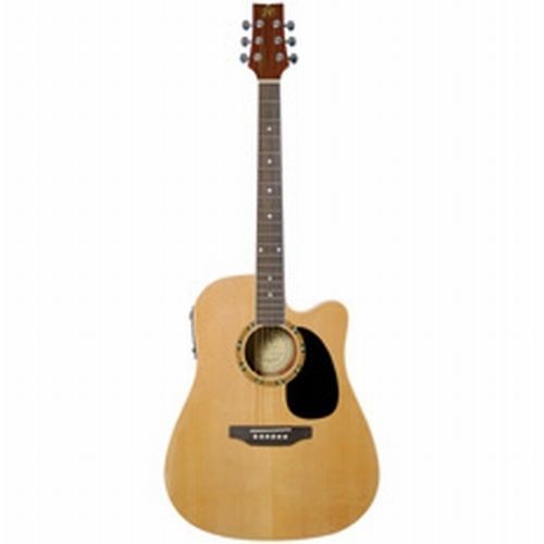 JB Player JBEA15BK Acoustic Electric Guitar, Black