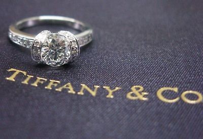 Tiffany & Co PLAT Ribbon Diamond Engagement Ring F VVS1