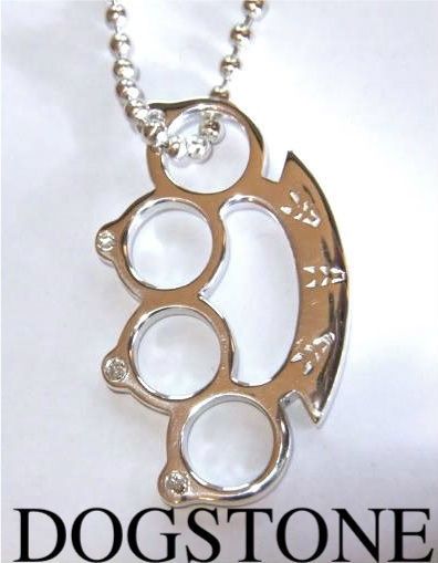 DIAMOND 925 SILVER KNUCKLE DUSTER PENDANT & CHAIN BRASS KNUCKLE 