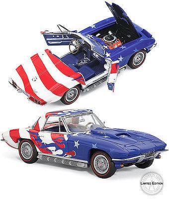   Mint 1967 Stars and Stripes Corvette Stingray 124 Diecast Model