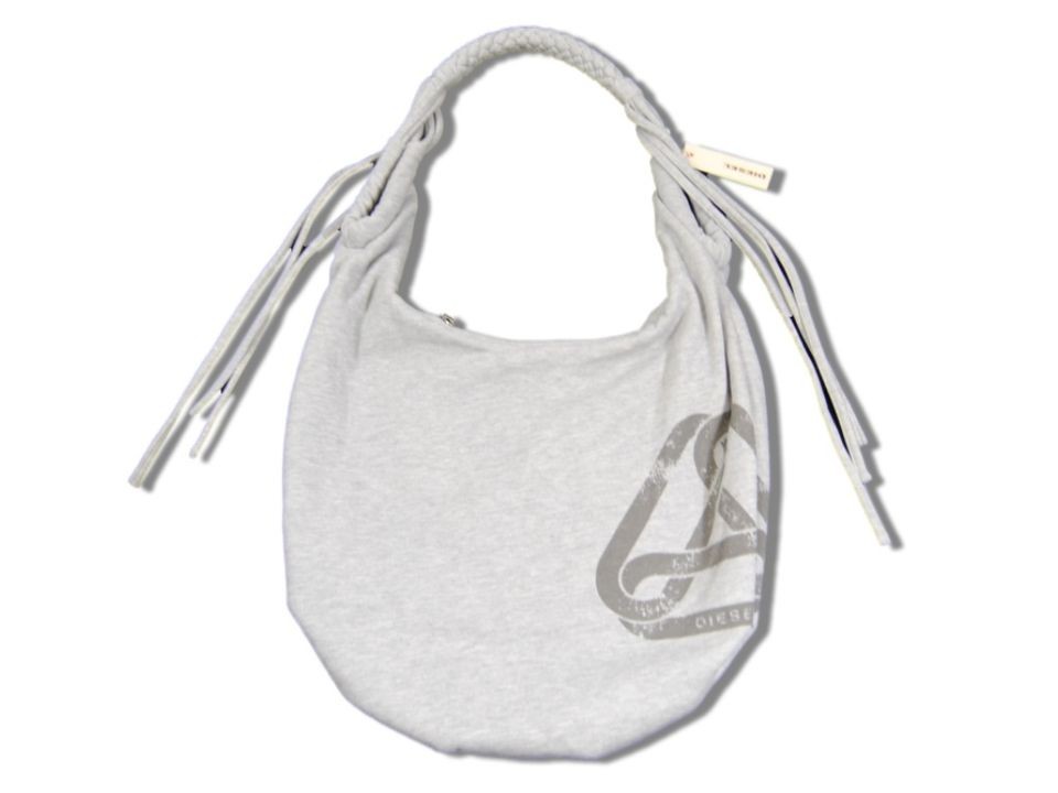 Diesel Womens Lace Up Bag Too Too Hobo in Light Grey