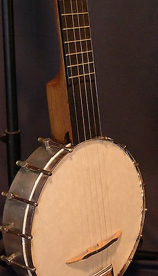 1880s English Walnut Zither Banjo Neck 1920s Open Back Pot Hybrid 