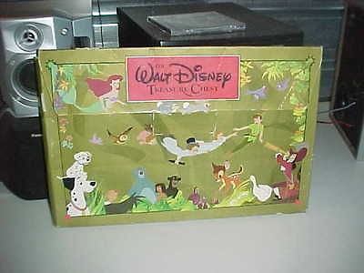 1991 WALT DISNEY TREASURE CHEST FOLDER W/ 5 LARGE BOOKS 11 BY 17 3/8 