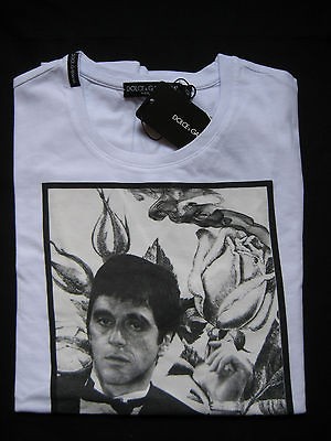 NEW WHITE DG DOLCE&GAB ITALY AL PACINO MENS T SHIRT SIZE M 48 IT 