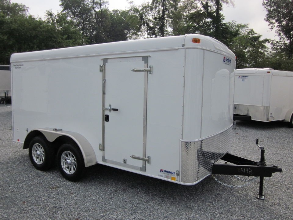 NEW 12 UNITED 7 X 14 ENCLOSED CARGO TRAILER W/ DOUBLE SWING DOORS