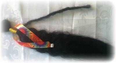    40 NEW BLACK DREADLOCK EXTENSIONS 100% HUMAN HAIR FREE BEAD