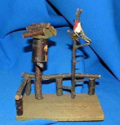   WOOD TWIG GERMAN ERZGEBIRGE BIRD HOUSE XMAS PUTZ VILLAGE / DOLL HOUSE