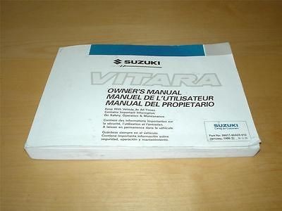   VITARA JX JLX SOFT TOP HARD Owners Handbook Drivers Instruction Manual