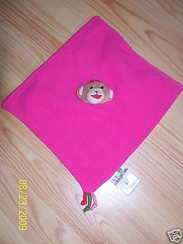 Baby Einstein Hot Pink Monkey Knots Squeak Baby Blanket