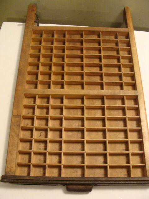   Ludlow Printers Type Letterpress Cabinet Drawer Shadowbox Display Tray