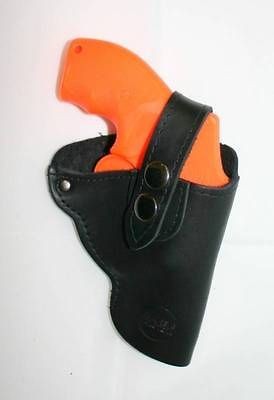 Black Leather Snub Nose Gun Holster for Colt 38 special revolver