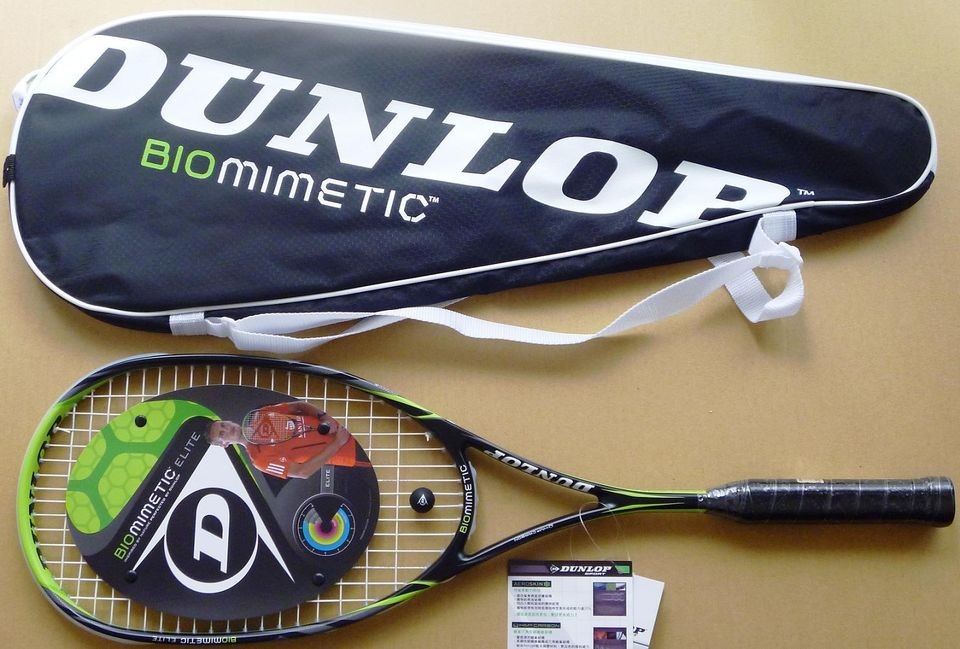 DUNLOP Biomimetic ELITE 135 squash racket racquet + 2 ball + 2 grip