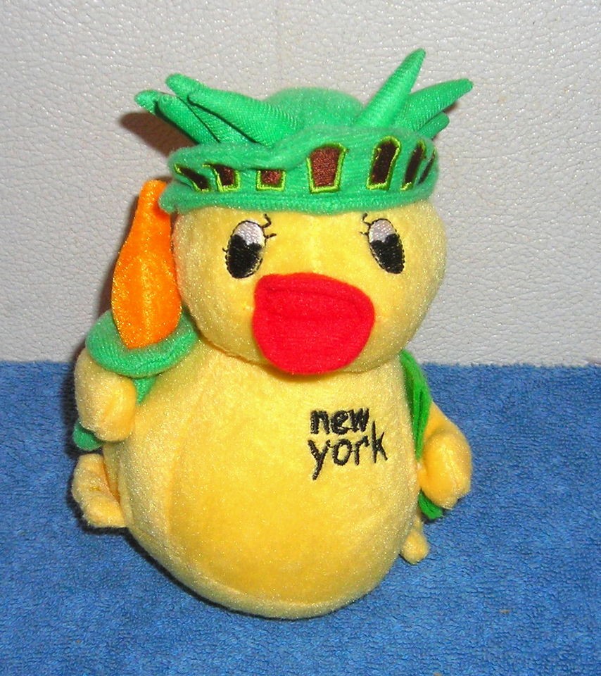 NARDY NEW YORK STATUE OF LIBERTY QUACKING DUCK 6 PLUSH BEAN BAG TOY