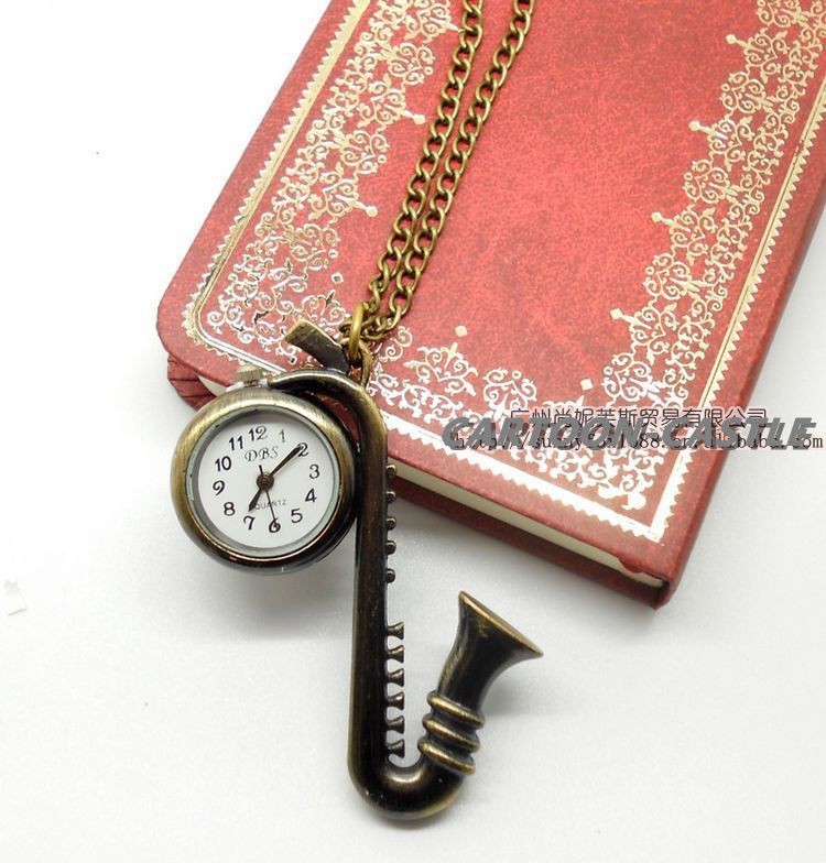 Vintage Cartoon Saxophone Pocket Watch The Sound Of Music