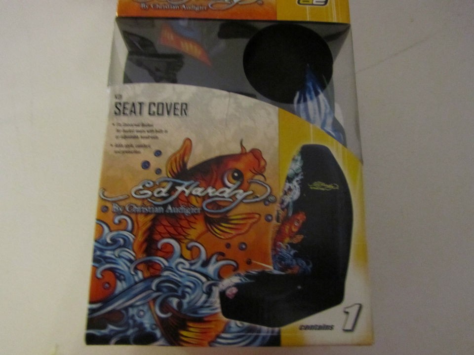 NEW ED HARDY KOI FISH SEAT COVER BY CHRISTIAN AUDIGIER
