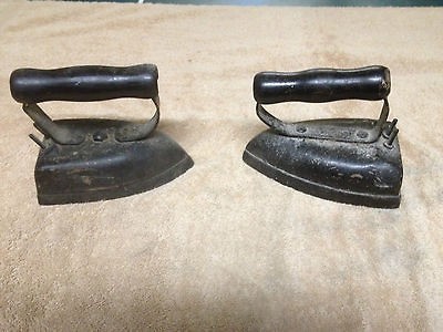   Lot 2 Antique or Vintage Clothes Iron   paperweight or decoration