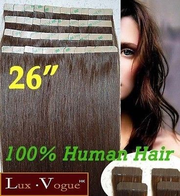 40pcs Full Head 100% Human Hair 3M Tape in Extensions #613