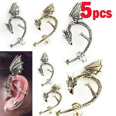   Lots Punk Style Temptation Wrap Fly Dragon Ear Cuff Clip Earring