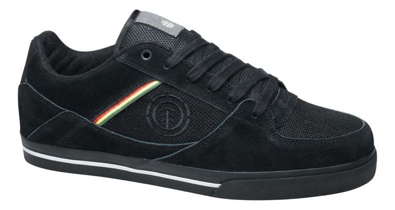 NEW Mens Element FREEMONT Skate Shoes Black Rasta 9 US Suede