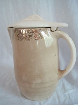 Tip Top Refrigerator Jug From Universal Potteries Cambridge Ohio  Gold 