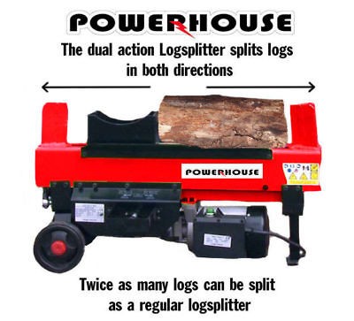 DUAL HYDRAULIC ELECTRIC LOG WOOD SPLITTER LOGSPLITTER