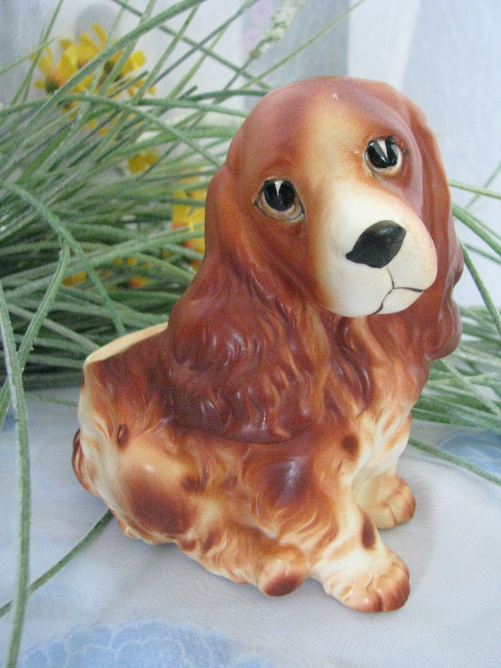   Napcoware   Japan   Cocker Spaniel Dog Planter C6717   5 1/2  Tall