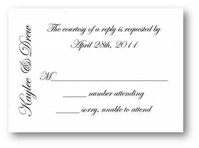 50 PERSONALIZED NAMES RSVP RESPONSE cards w/envelopes