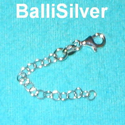   Sterling Silver 925 2 CHAIN EXTENDERS with Lobster Claw Clasps Lot