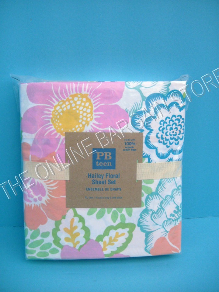   Barn Teen Hailey Floral Flower Blooms Dorm Bed Sheets Set Full XL Twin