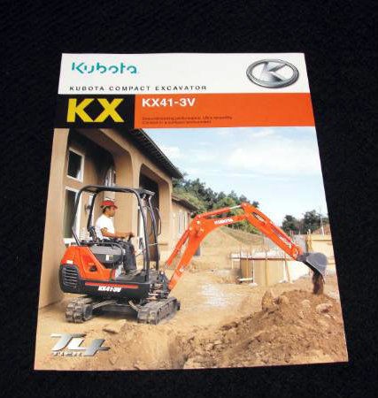 ORIGINAL KUBOTA KX41 3V COMPACT EXCAVATOR CATALOG BROCHURE VERY NICE