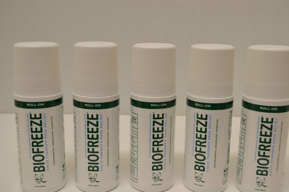PACK **FIVE ROLL ON** BIOFREEZE PAIN RELIEVING GEL (3 OZ.ROLL ON 