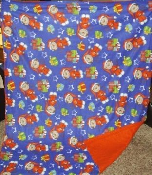 Handsewn Monkey Christmas double layer fleece blanket