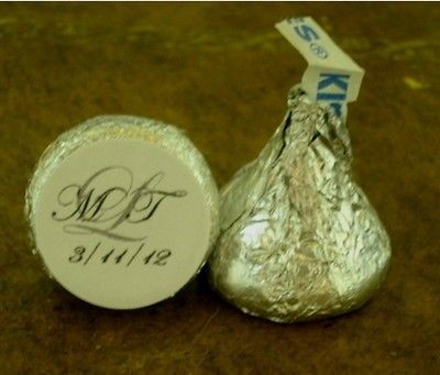   Wrapper Monogram Couple Wedding Favor Sticker Hershey Kiss Reeces